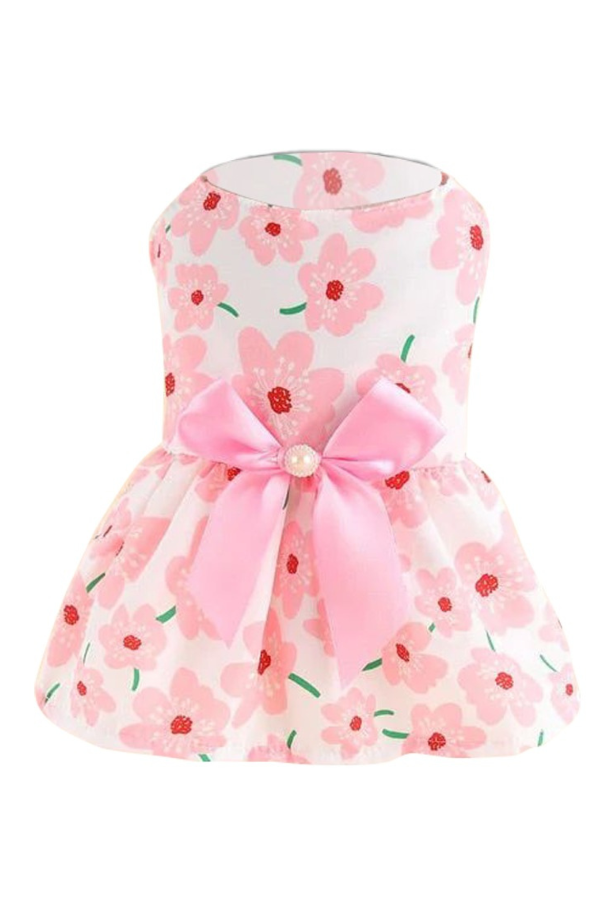 Dolcepets incili pembe fiyonklu pembe çiçekli elbise