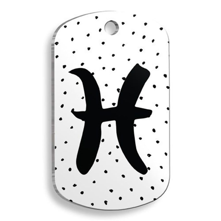 White Color Pisces Soldier Soldier Shaped Cat And Dog Tag
