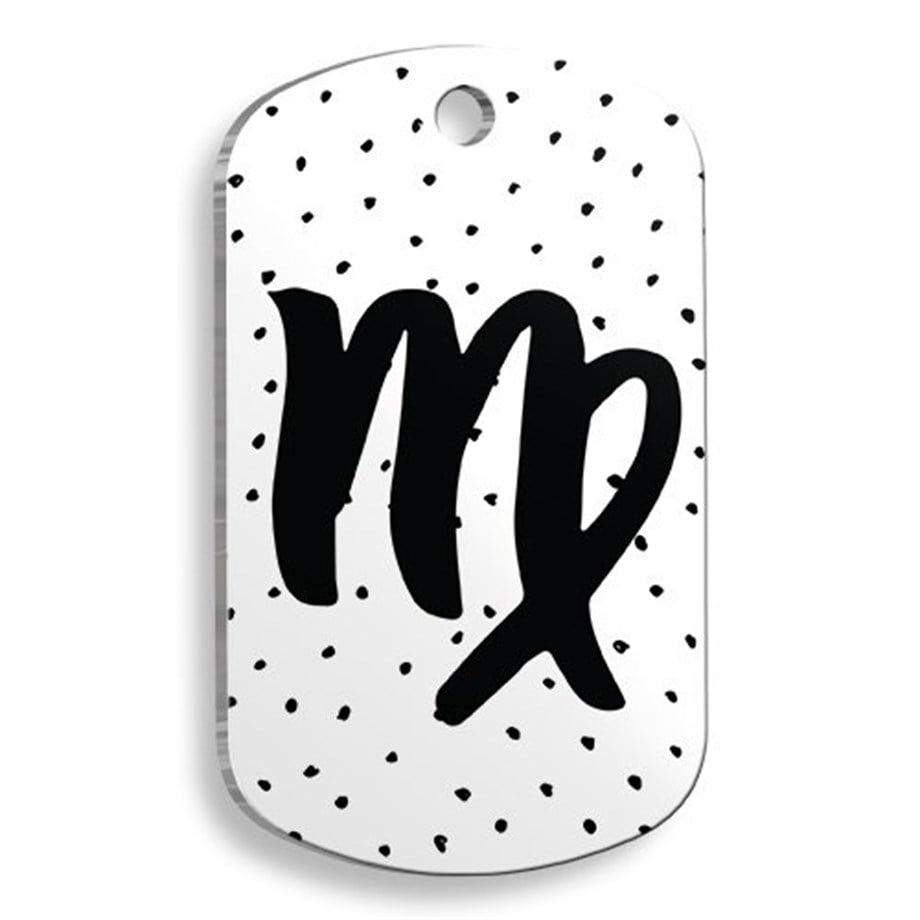 White Color Virgo Sign Soldier Shaped Cat And Dog Tag