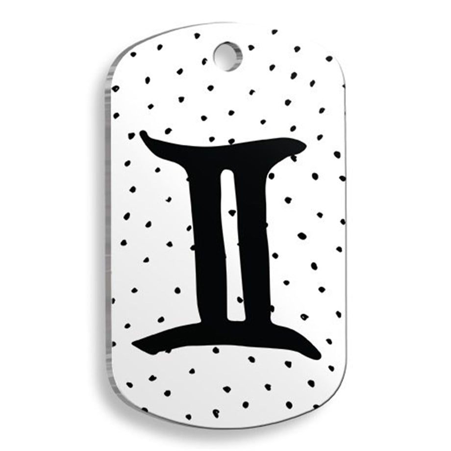 White Gemini Sign Soldier -Shaped Cat And Dog Tag