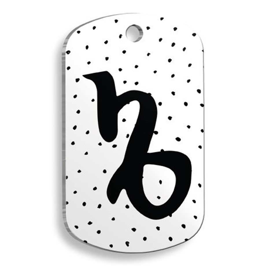 White Color Capricorn Soldier Soldier Shaped Cat And Dog Tag