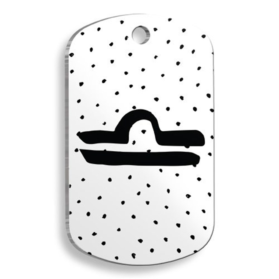 White Color Libra Sign Soldier Shaped Cat And Dog Tag