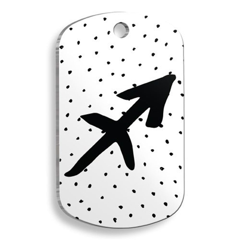 White Color Sagittarius Sign Soldier Shaped Cat And Dog Tag