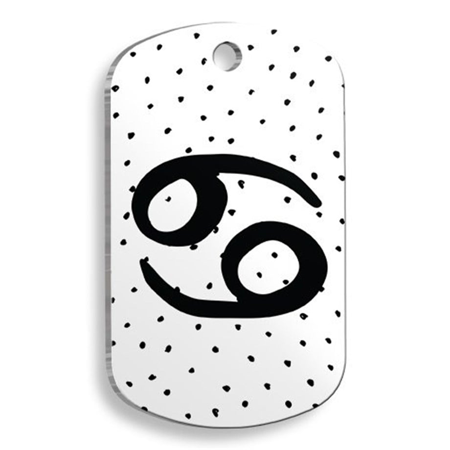 White Color Cancer Sign Soldier Shaped Cat And Dog Tag