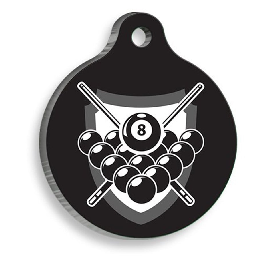 Billiards Round Cat And Dog Tag
