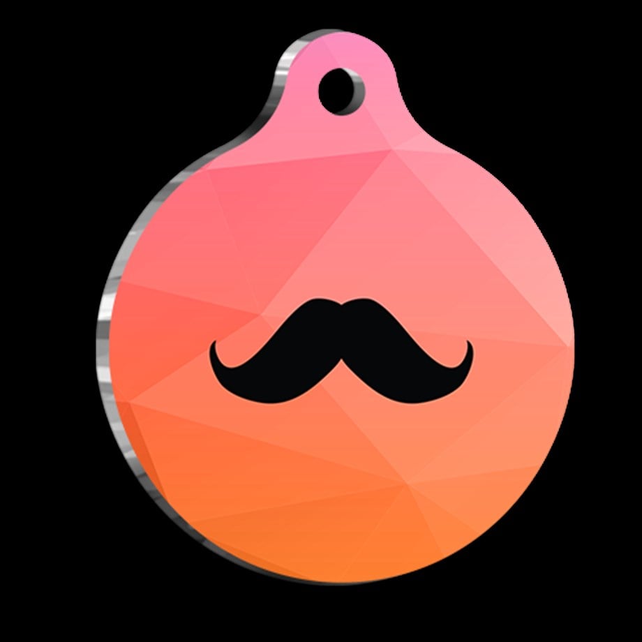 Mousache Cat Dog Tag With A Mustache