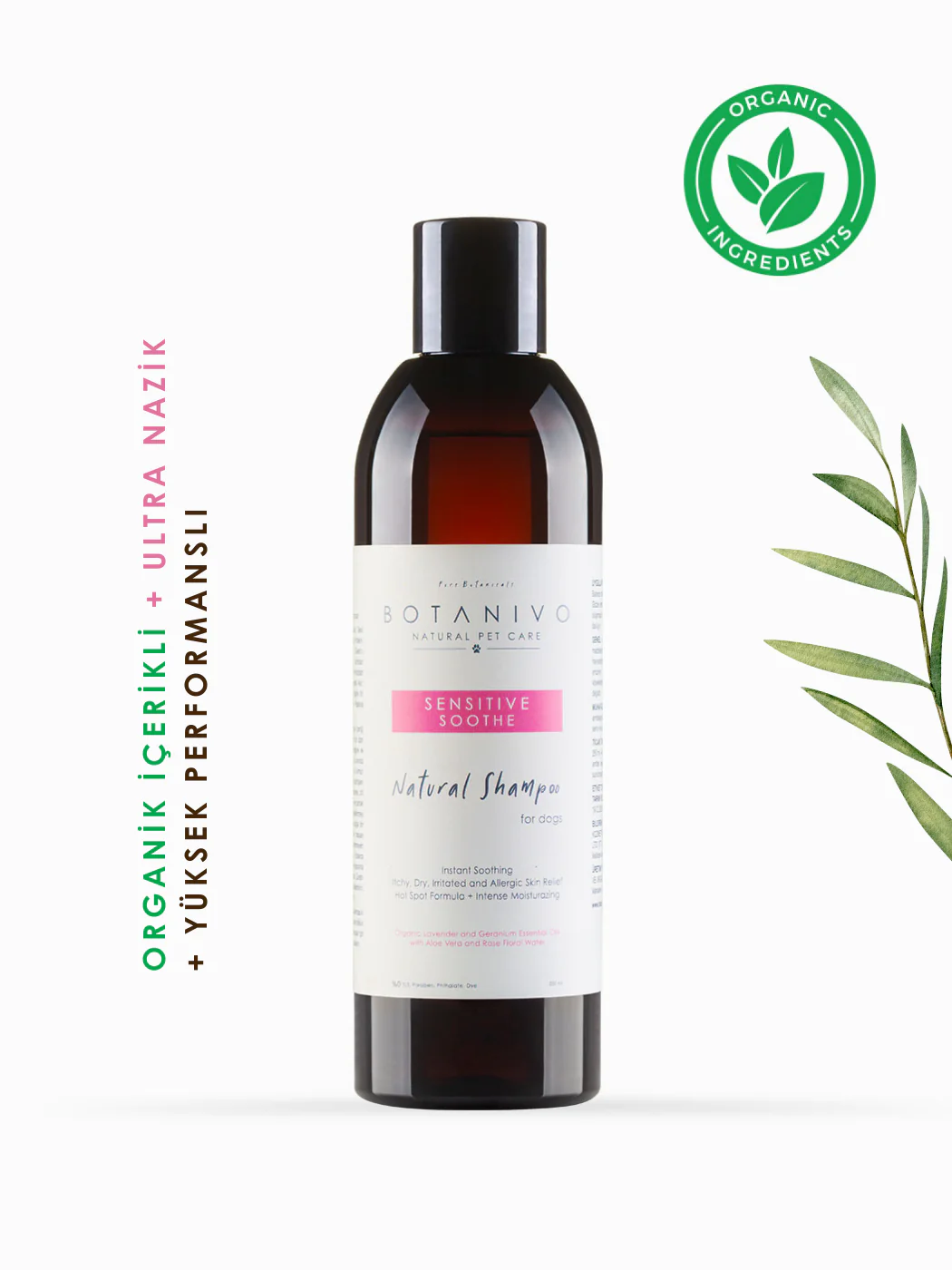 Botanivo Hassas ve Derin Temizleyici Tüy ve Cilt Bakım Köpek Şampuanı 250ml/ Yumuşak ve Parlak Tüyler