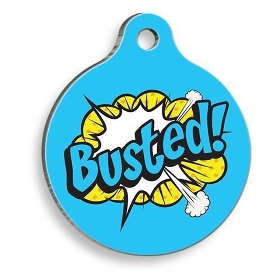 Busted Round Cat And Dog Tag