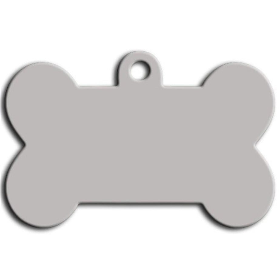Large Bone Dog Tag Gray