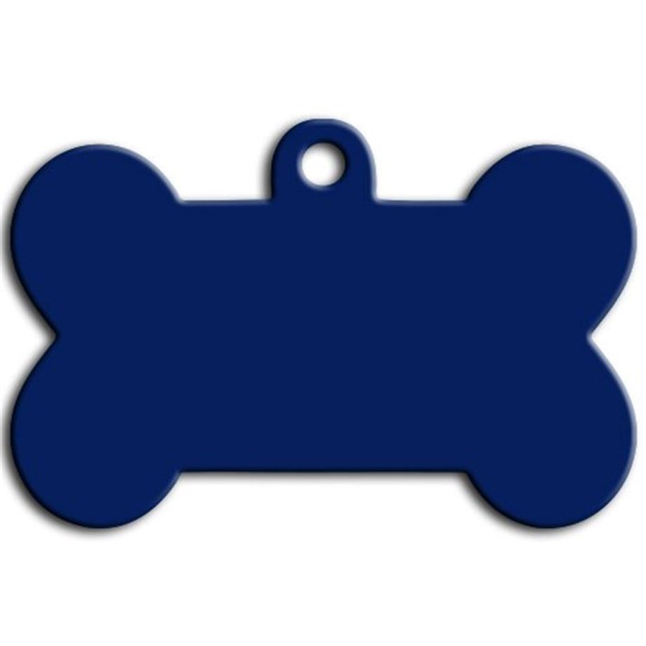 Large Bone Dog Tag Blue