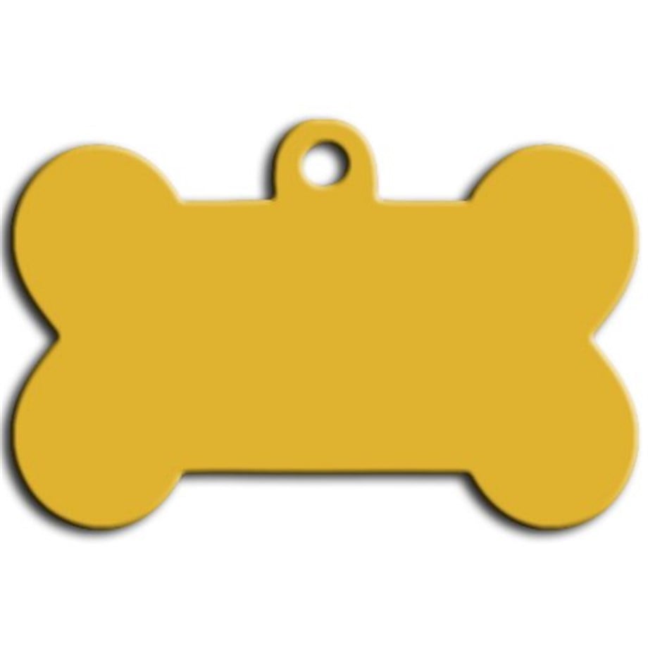 Large Bone Dog Tag Yellow