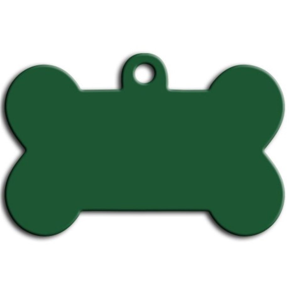 Large Bone Dog Tag Green