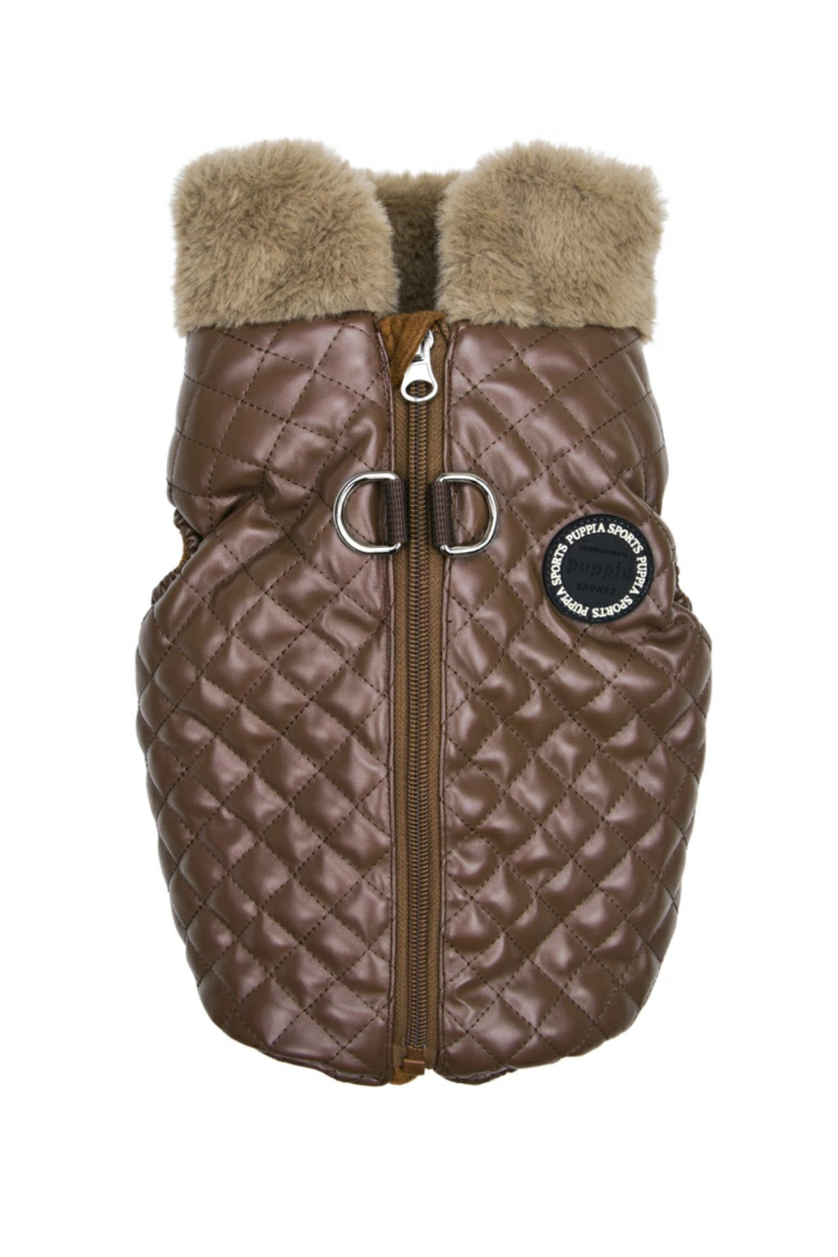 Puppia Dia Quilted Vest Jumper Köpek Tulumu - Kahverengi