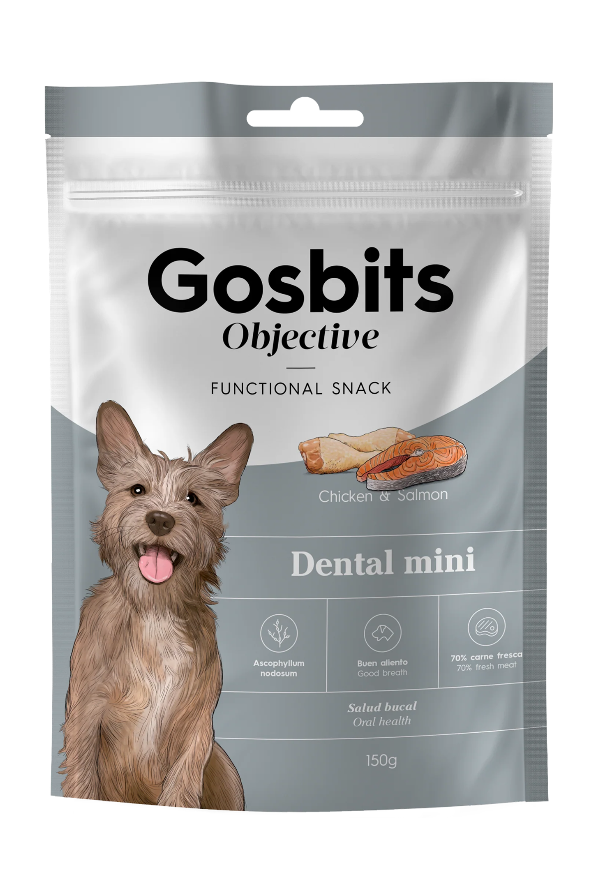 Gosbi Gosbits Tavuk & Somonlu Dental Mini Fonksiyonel Köpek Atıştırmalık 150gr