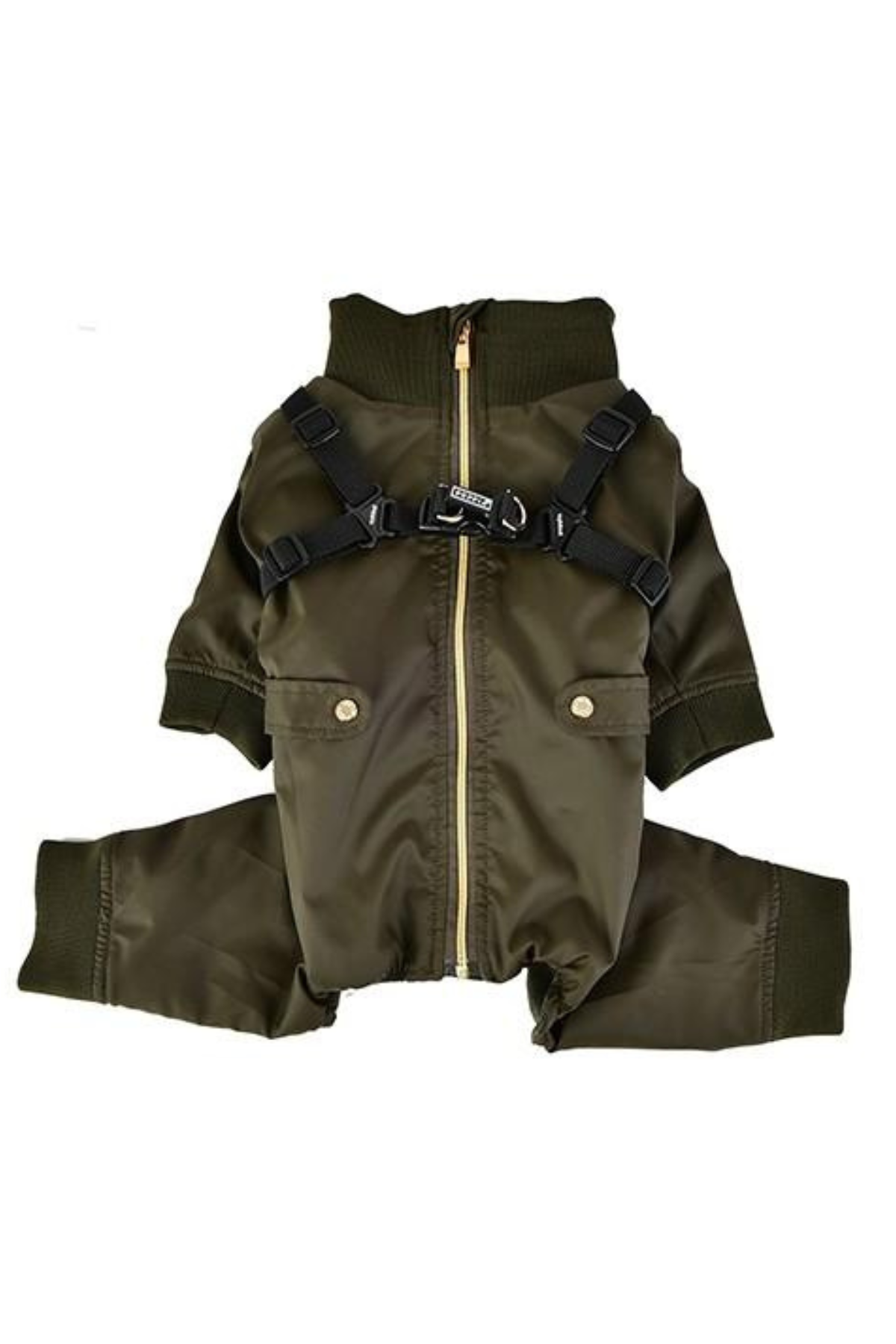 Puppia Garnet Polar Tulum Göğüs Tasmalı Kışlık Köpek Tulumu Haki