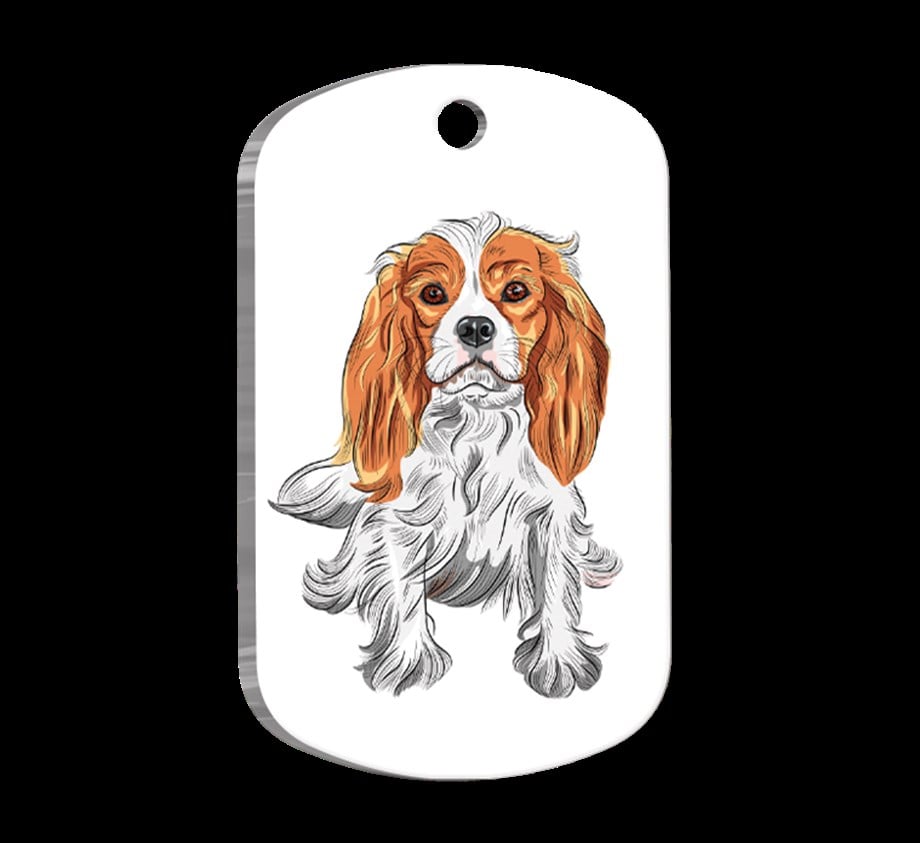 Cavalier Charles Illustrated Dog Tag