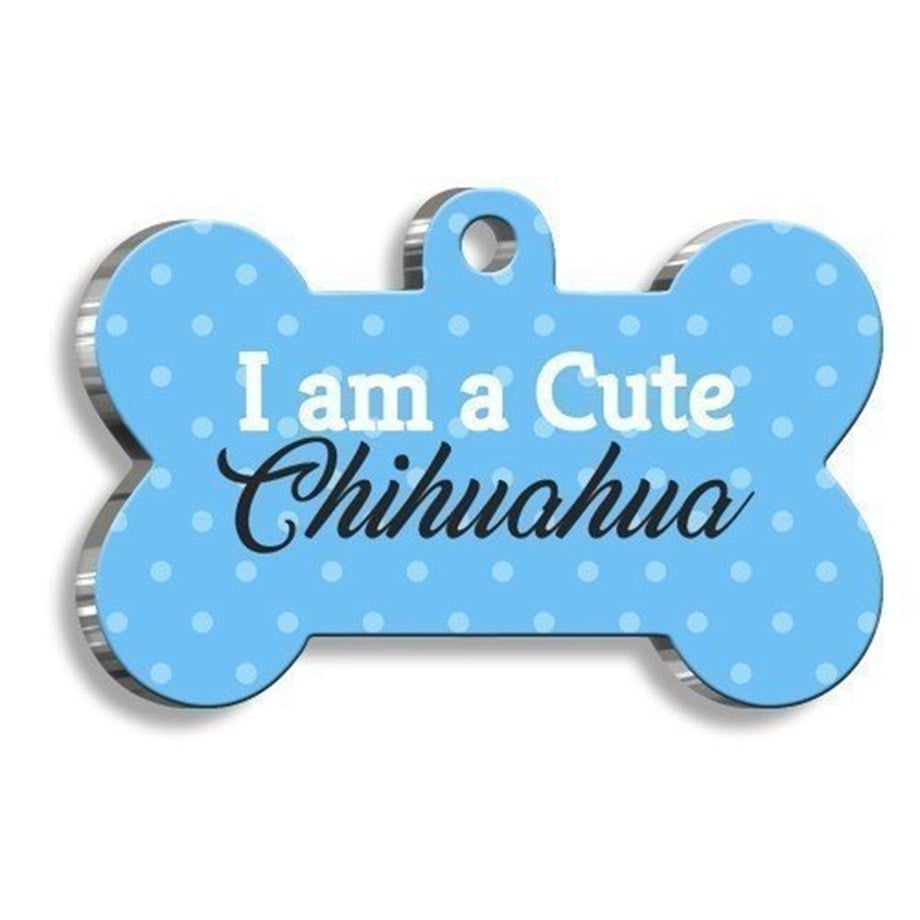 Chihuahua Blue Bone Shaped Dog Tag