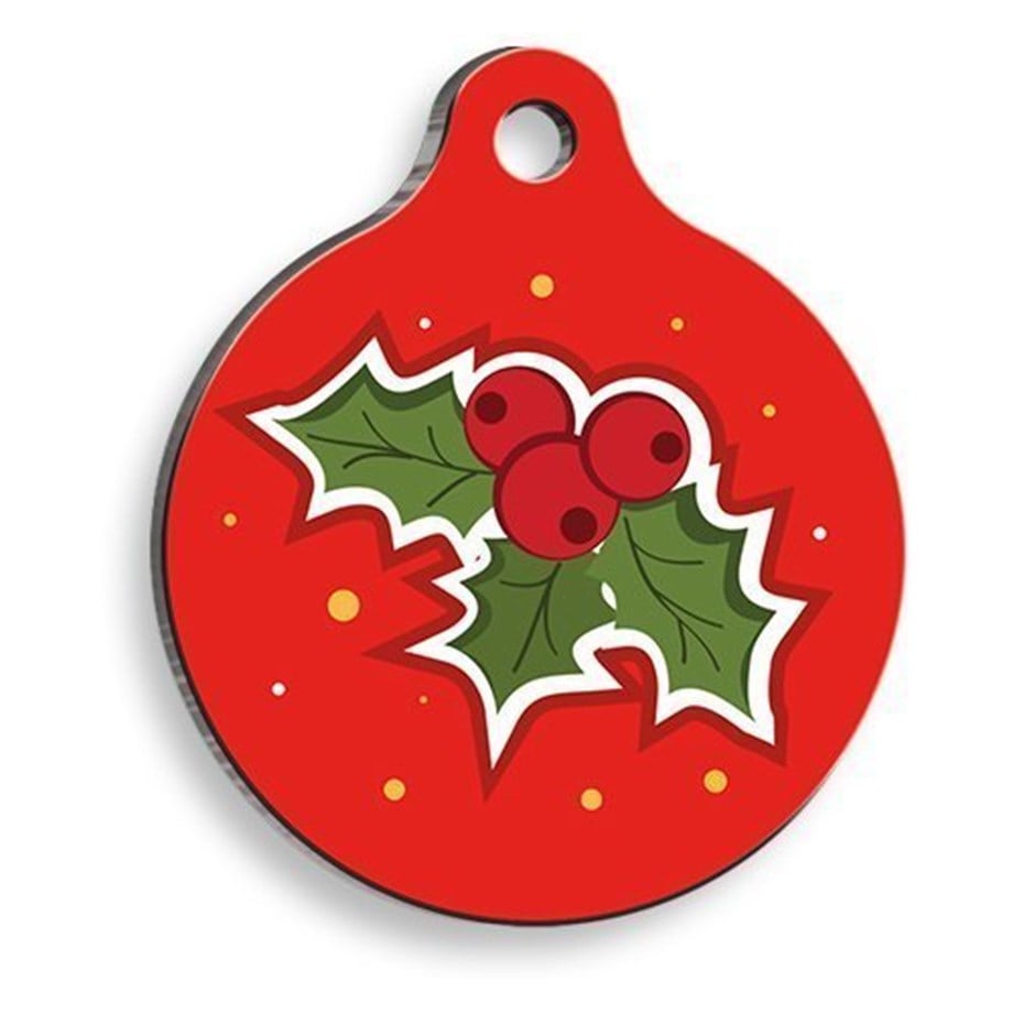 Christmas Series Berry Round Cat And Dog Tag
