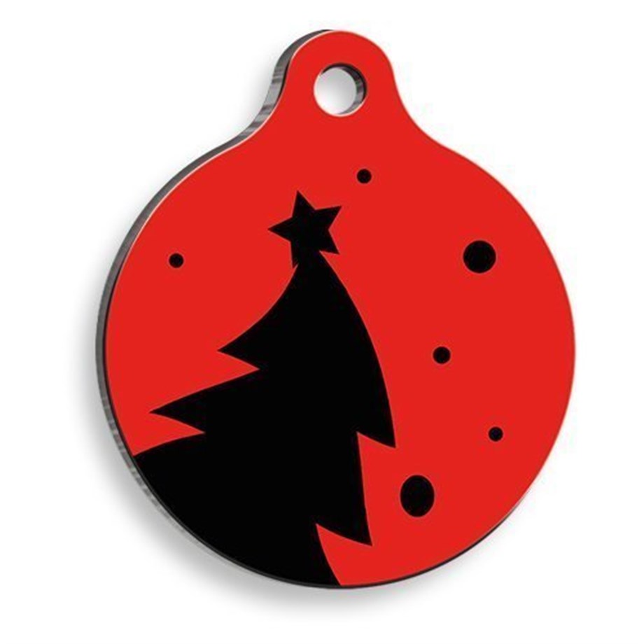 Christmas Series Comic Tree Round Cat And Dog Tag