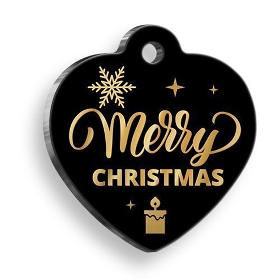 Christmas Series Exclusive Merry Christmas Heart Cat And Dog Tag