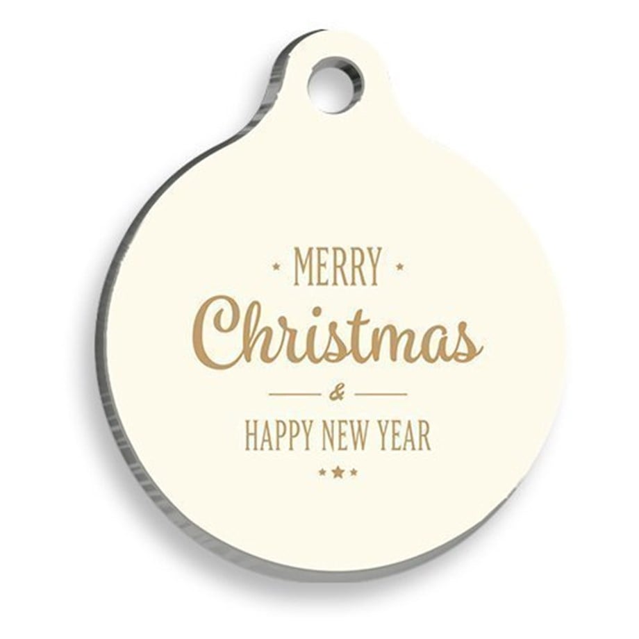 Christmas Series Gift Pattern Round Cat And Dog Tag