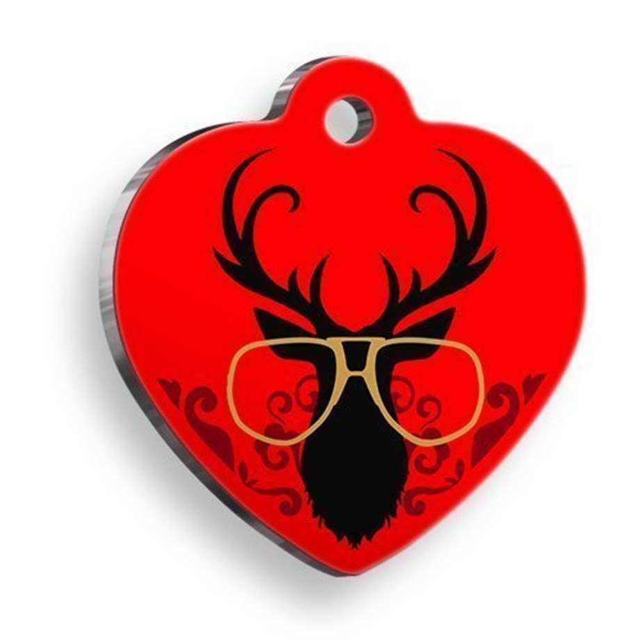 Christmas Series Glasses Deer Heart Cat And Dog Tag