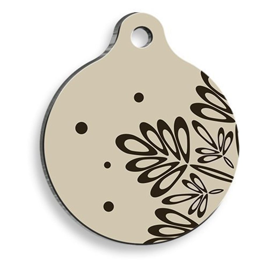 Christmas Series Gray Pine Tree Round Cat And Dog Tag