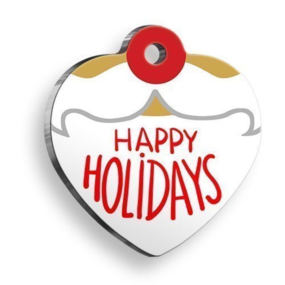 Christmas Series Happy Holidays Heart Cat And Dog Tag