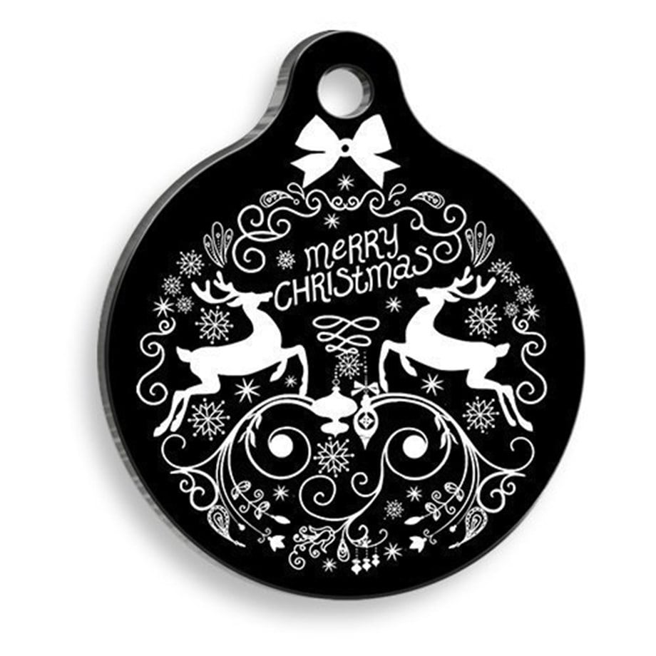 Christmas Series Merry Christmas Deer Round Cat And Dog Tag