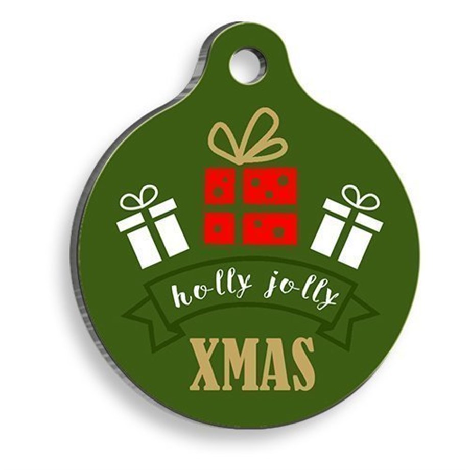 Christmas Series Merry Xmas Gift Round Cat And Dog Tag