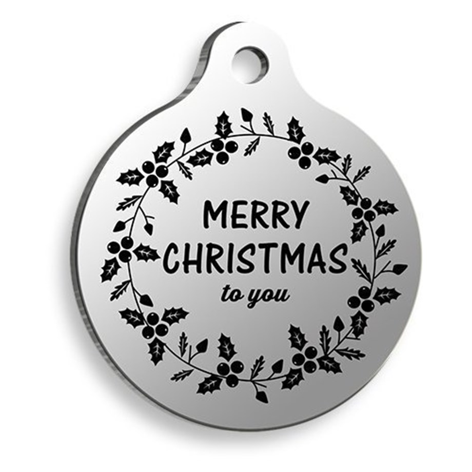 Christmas Series Merry Xmas To You Round Cat And Dog Tag