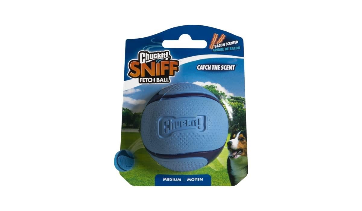 Chuckit! Sniff Ball Köpek Oyuncağı, Dayanıklı Yüksek Sıçrama Pastırma Kokulu Kauçuk Köpek Topu Getirme Oyuncağı, Orta