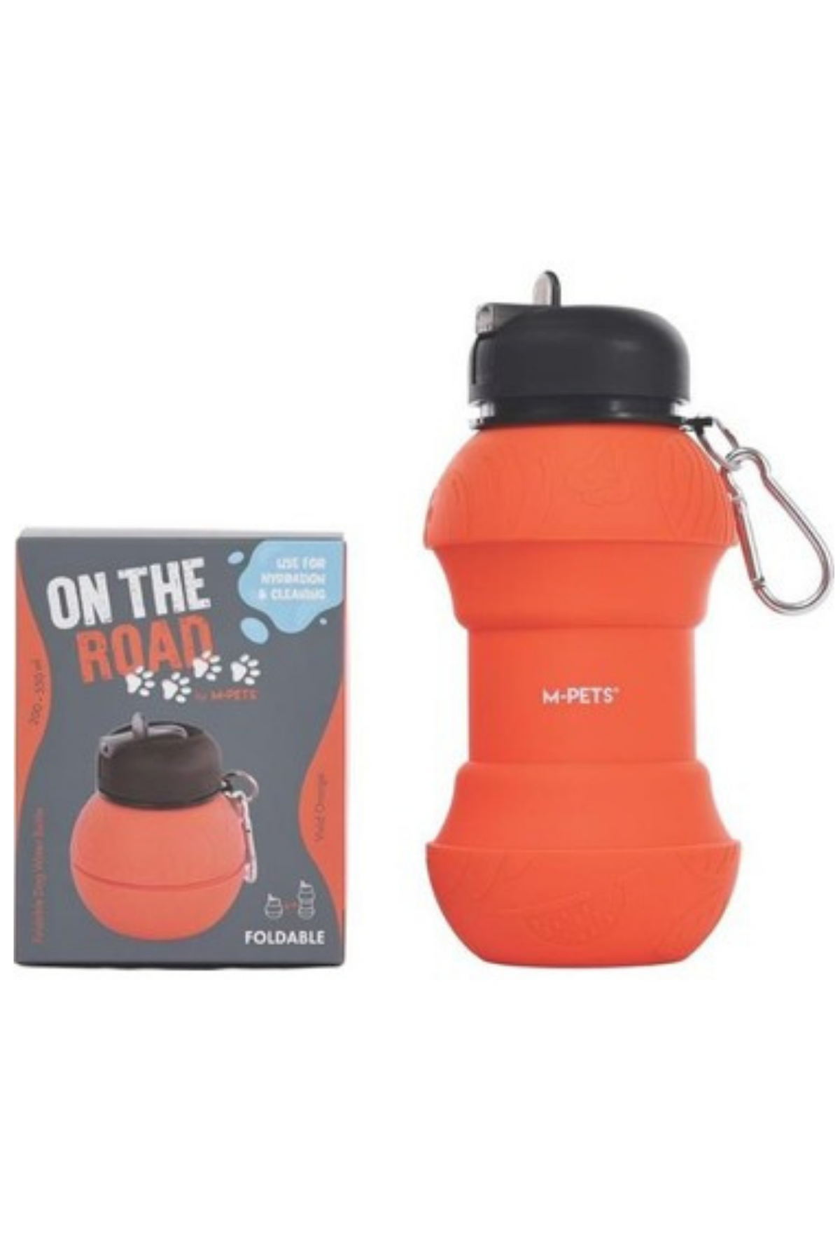 M-Pets On The Road Katlanabilen Seyahat Suluğu 200-550ml Orange