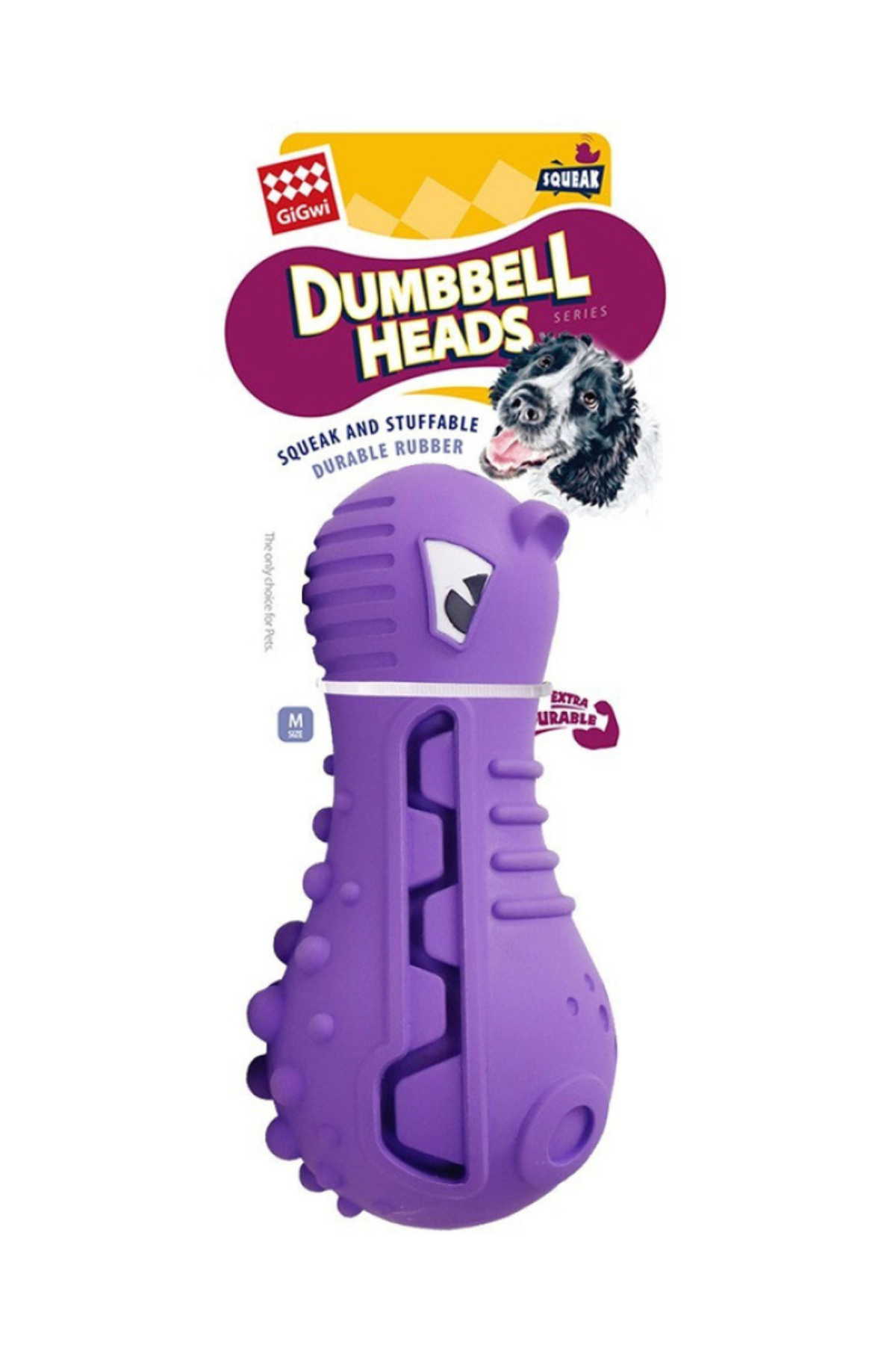 Gigwi Su Aygırı Başlı Dambıl Köpek Oyuncağı 16cm (Mor) [M]
