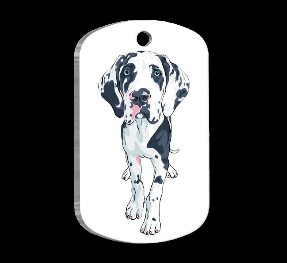 Dane Breed Illustrated Dog Tag