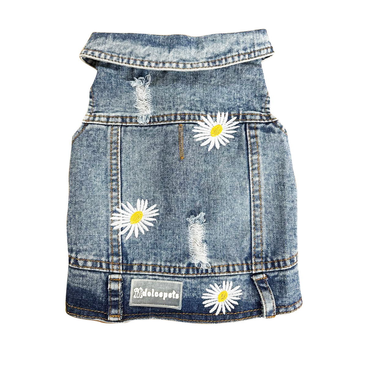 DolcePets - Daisy Jacket-Papatyalı Köpek Kot Ceket
