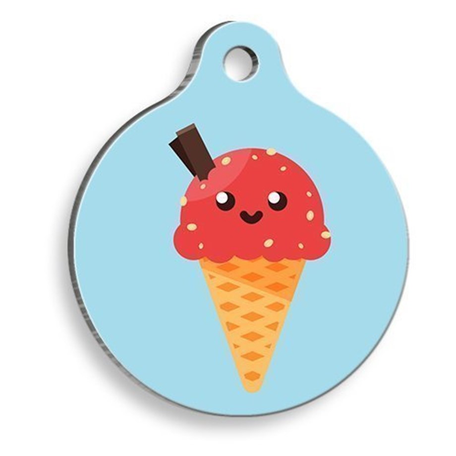 Ice Cream Round Cat And Dog Tag