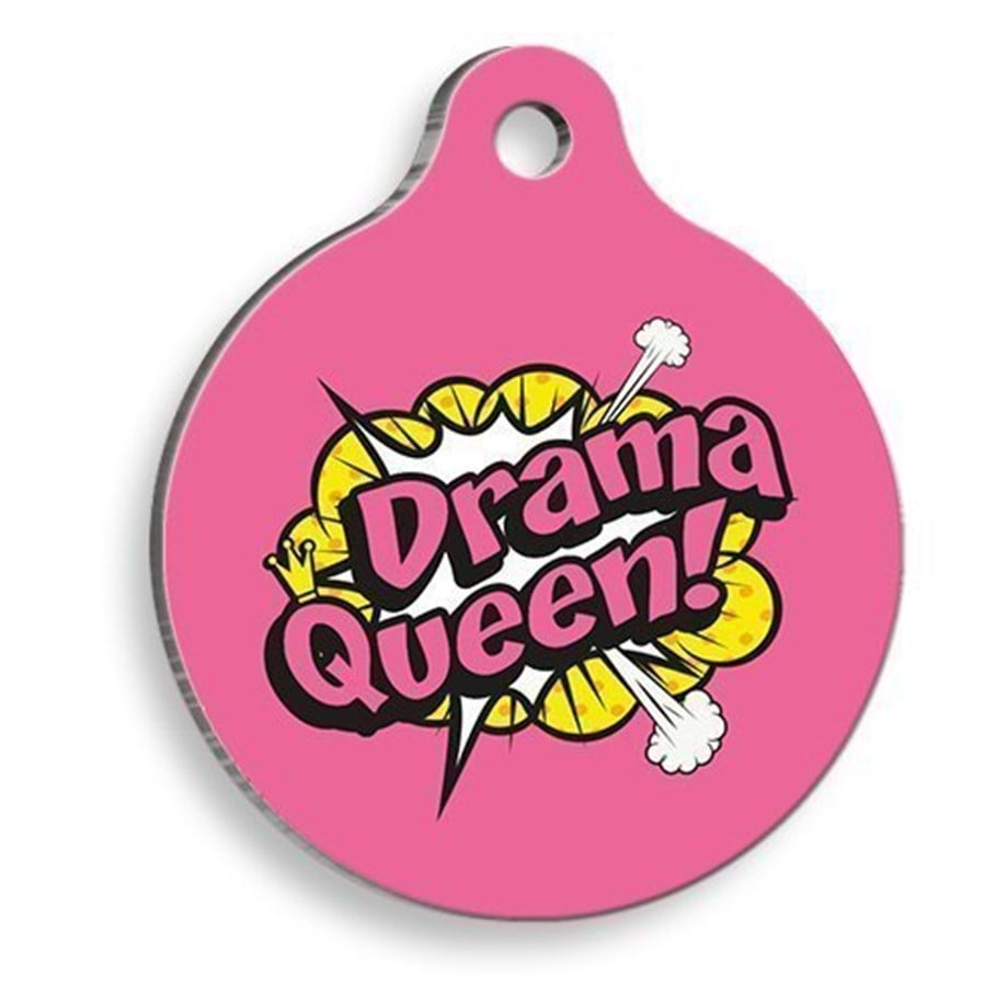 Drama Queen Round Cat And Dog Tag