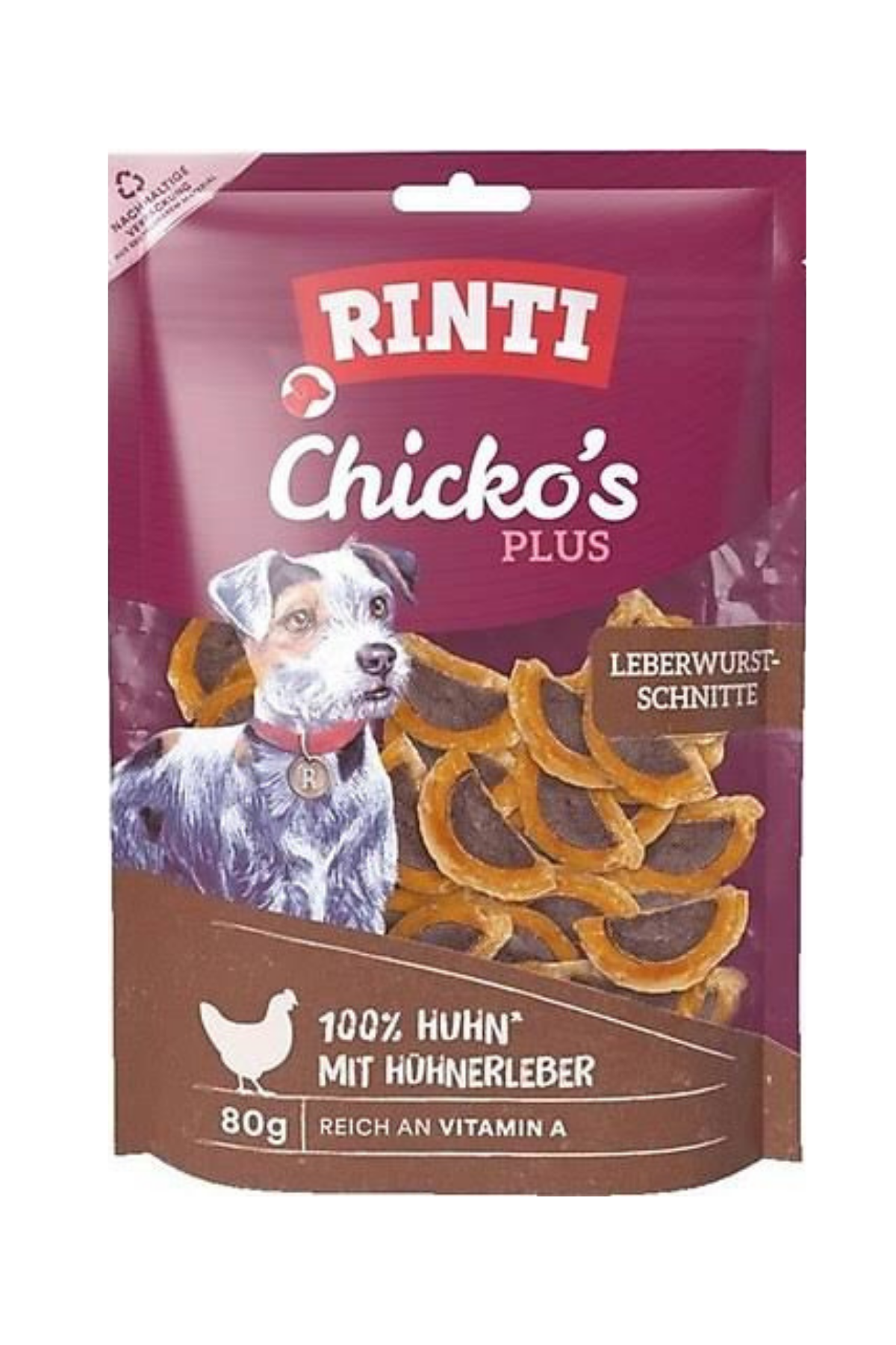 Rinti Chiko's Plus Ciğerli Sosis Dilimleri Yetişkin Köpek Ödül Maması