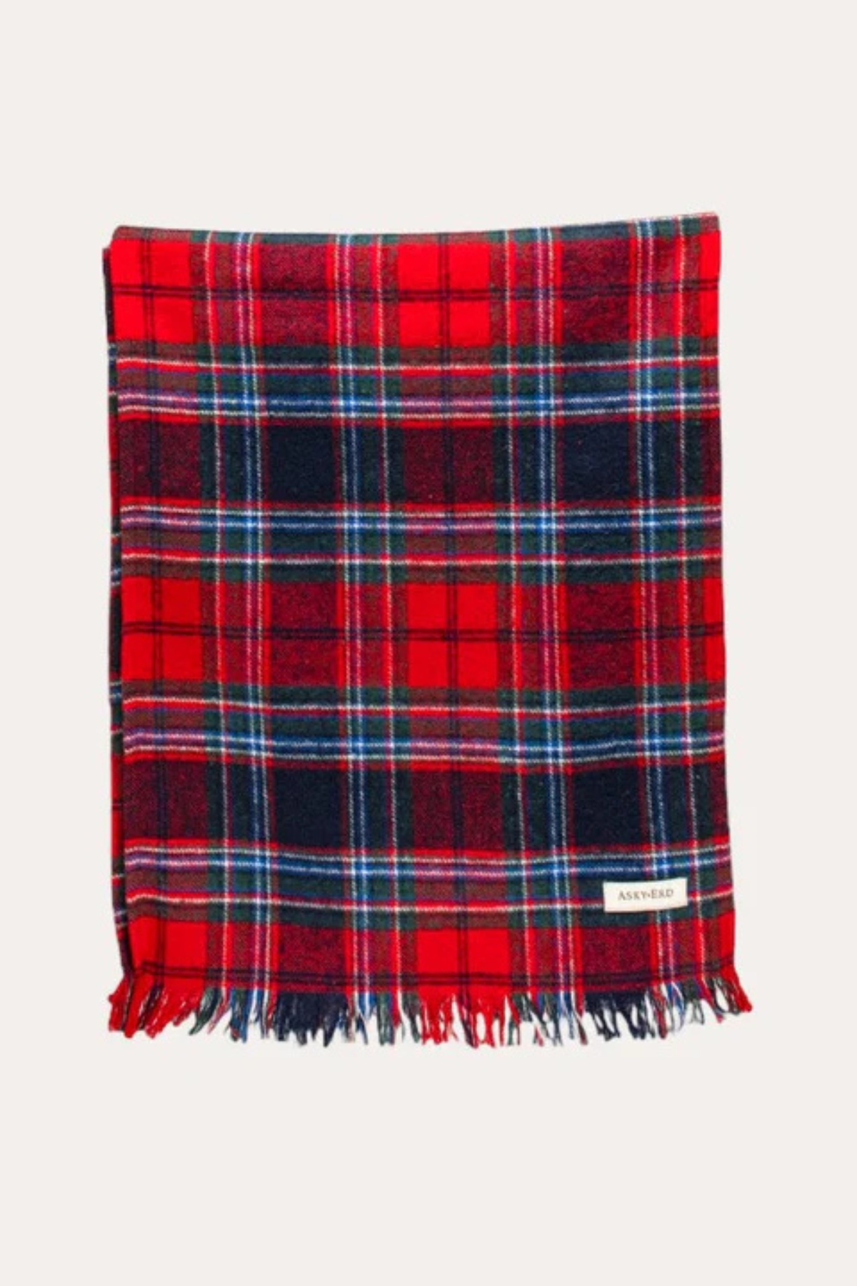 Asky&Erd AskyxHuman Crimson Tartan Plaid Scarf