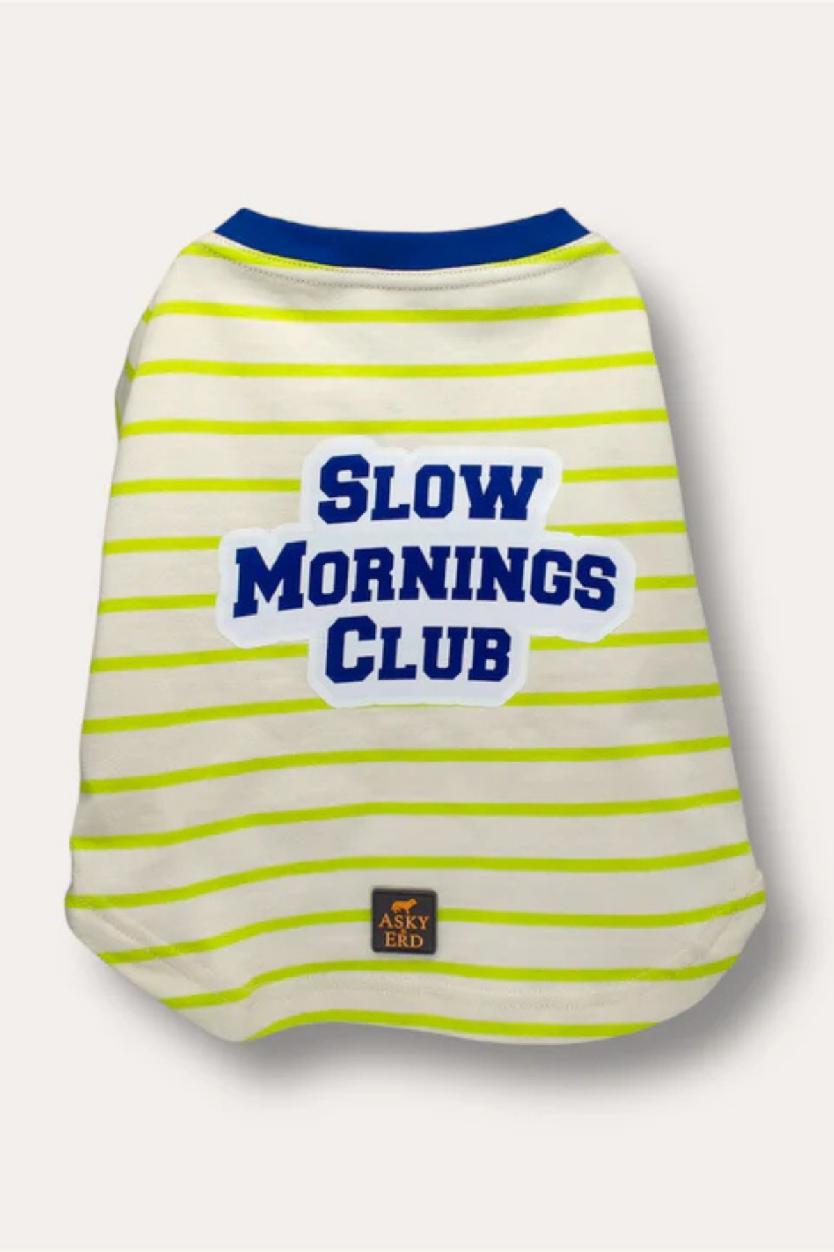 Asky&Erd Slow Mornings Club Stripe T-Shirt Citrus Lime Köpek T-shirtleri