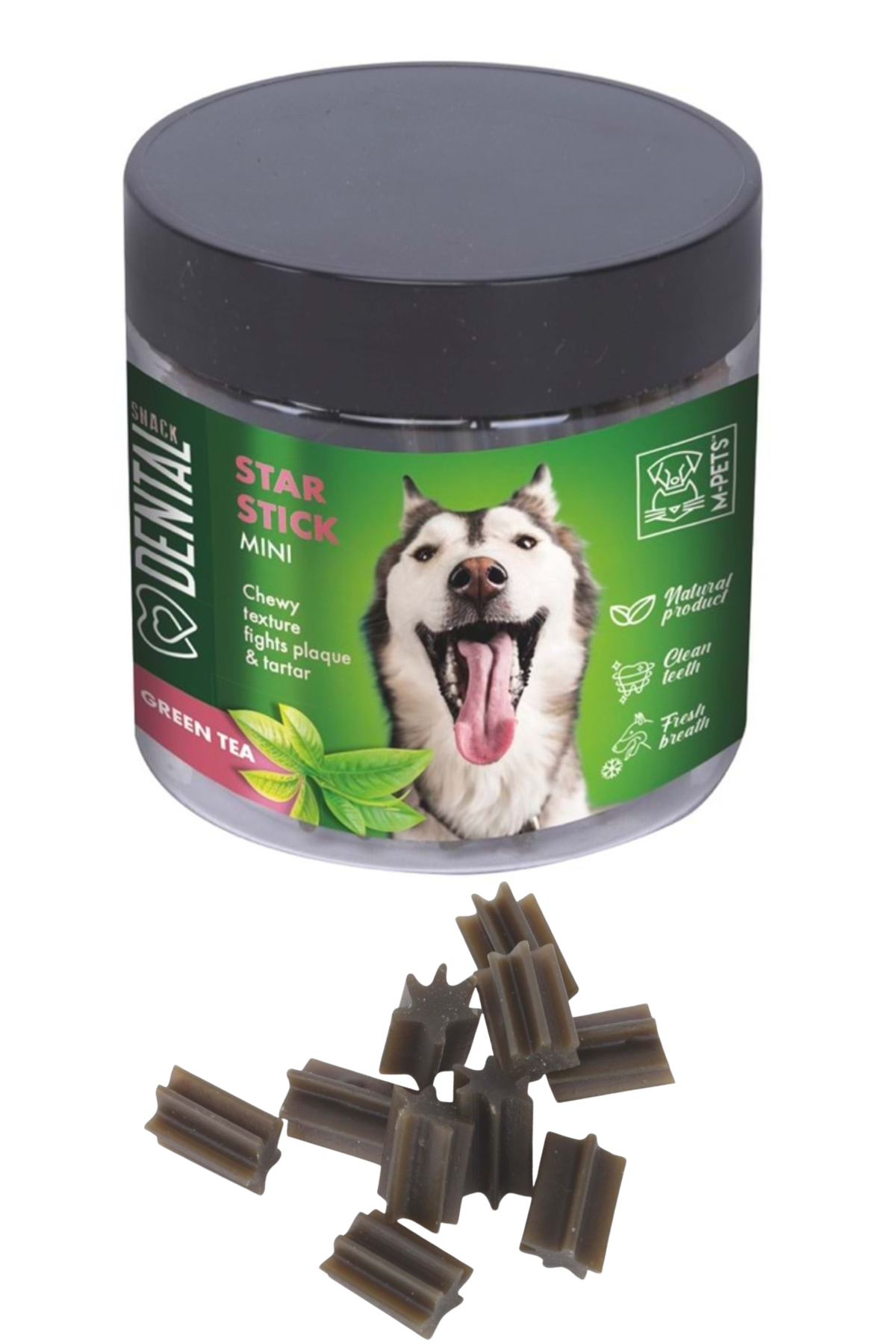 M-Pets Dental Snack Green Tea Star Stick Mini Ödül 110gr