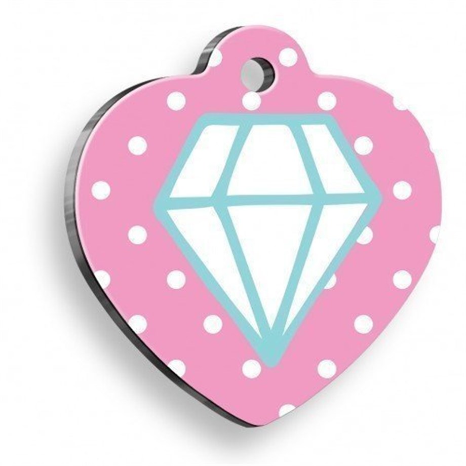 Diamond Pink Pink Cat And Dog Tag