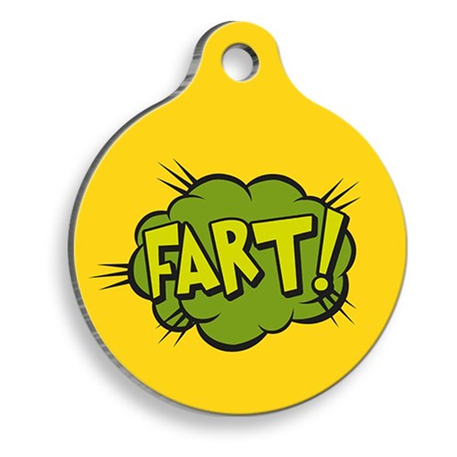 Fart! Round Shaped Cat And Dog Tag