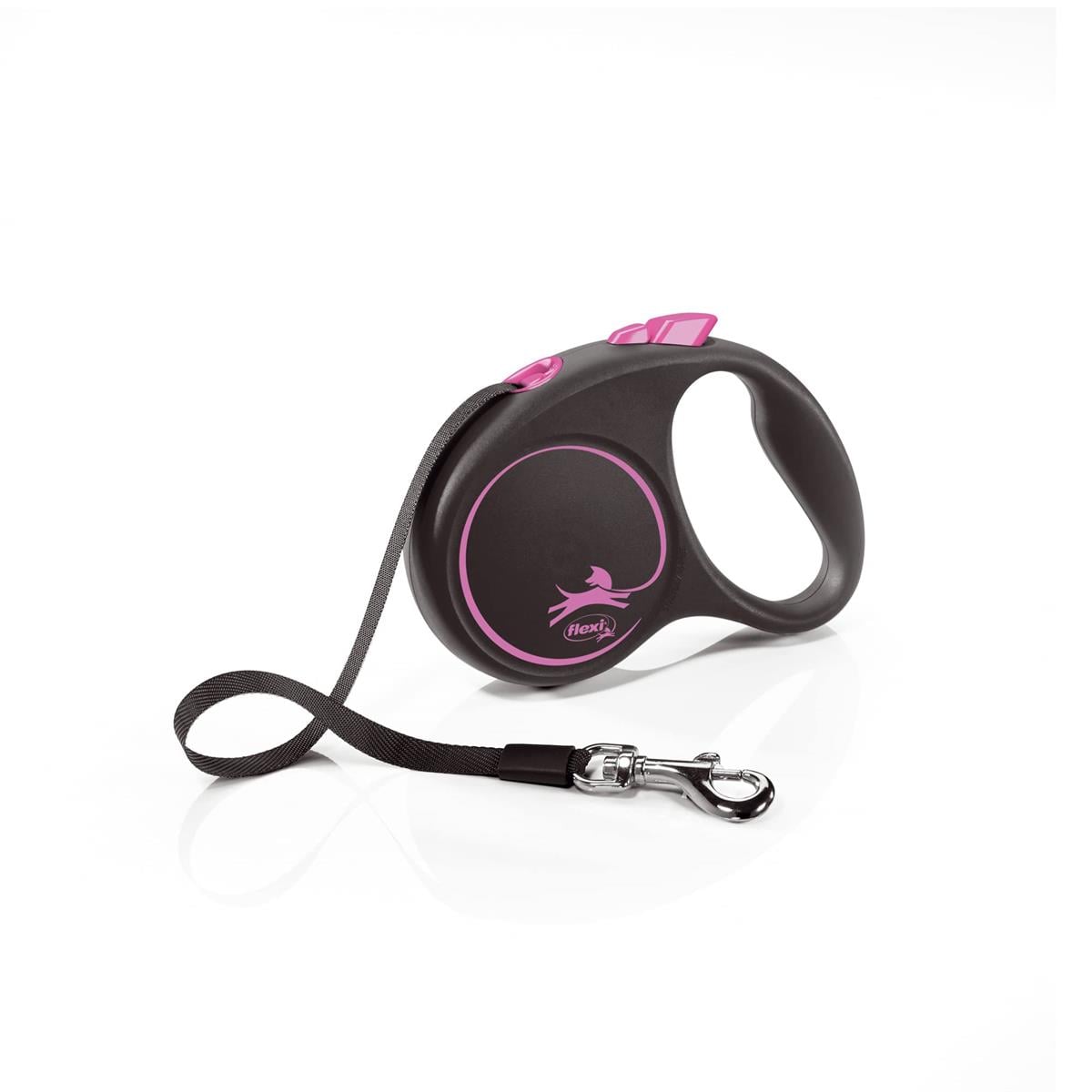 Flexi Black Design Small Otomatik Köpek Gezdirme Kayışı 5mt Pembe