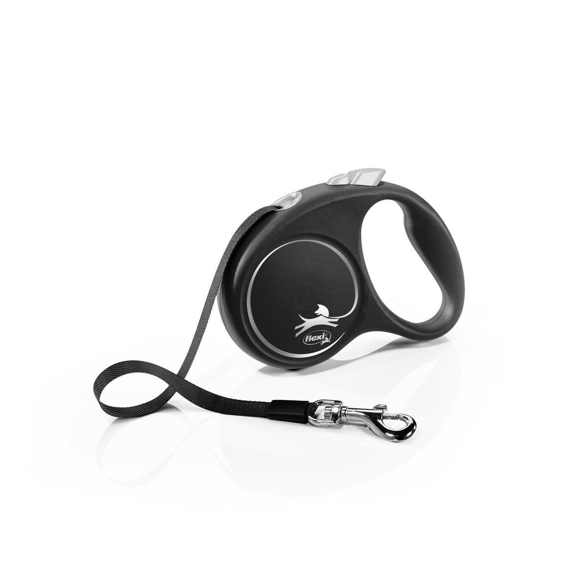 Flexi Black Design Small Otomatik Köpek Gezdirme Kayışı 5mt Beyaz
