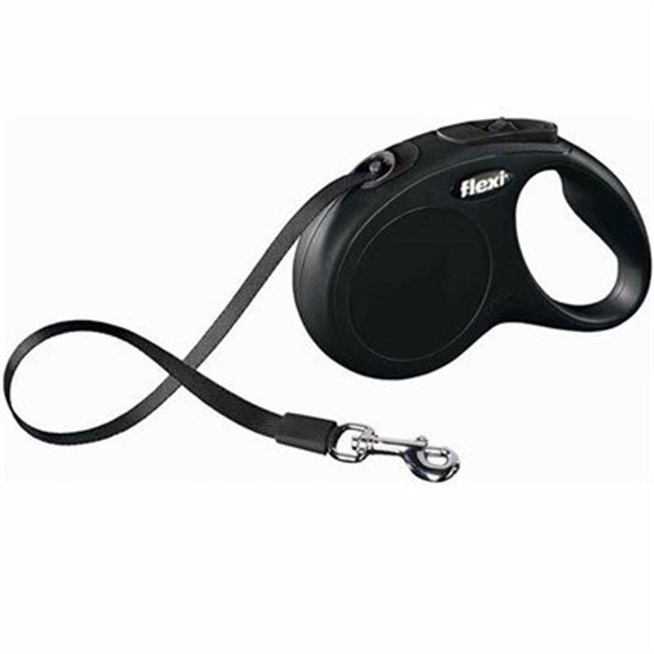 Flexi New Classic XS Siyah Otomatik Köpek Gezdirme Kayışı 3mt