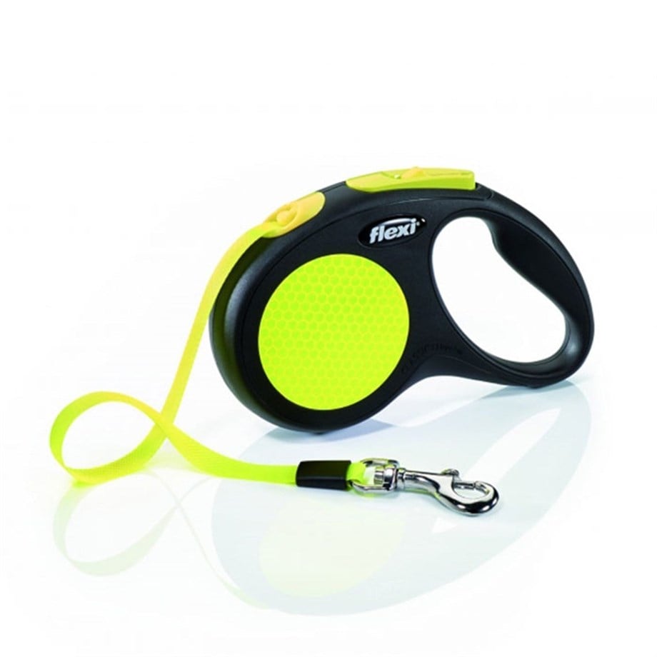 Flexi New Neon Otomatik Sarı Şerit Gezdirme Small 5 Mt