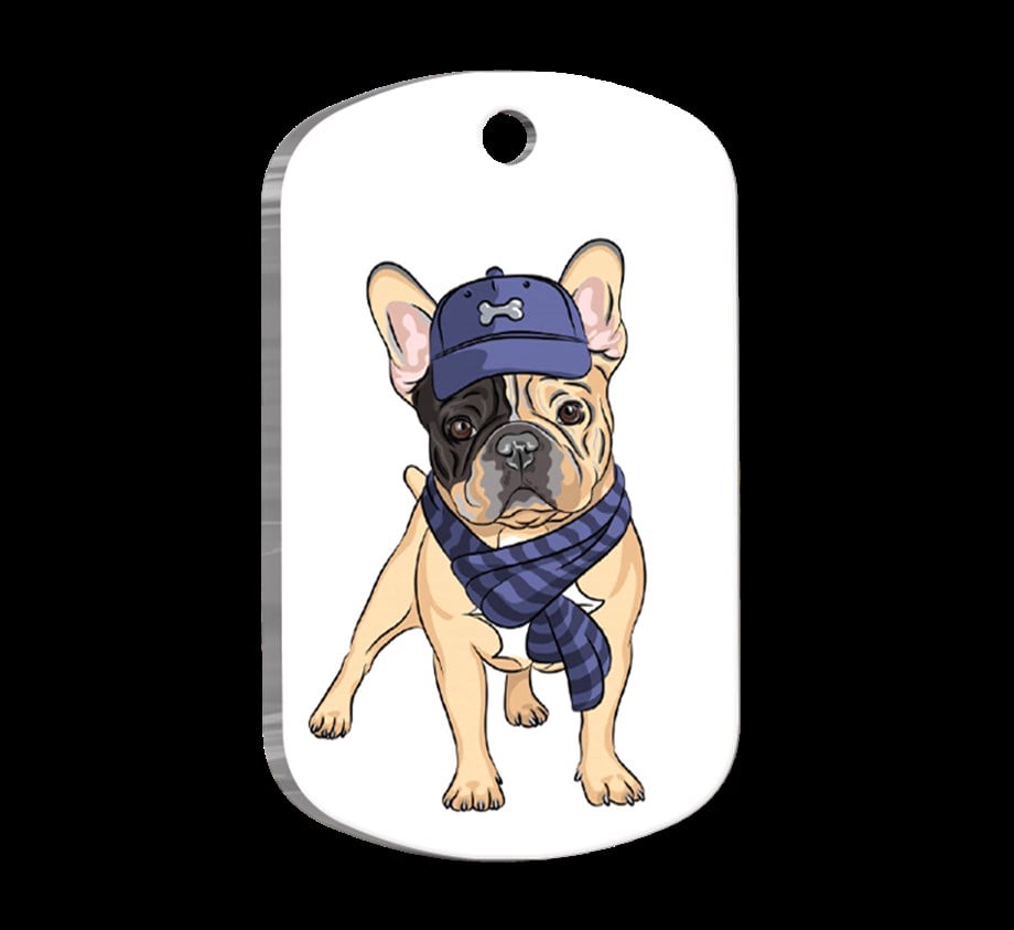 French Bulldog 4 Illustrated Dog Tag