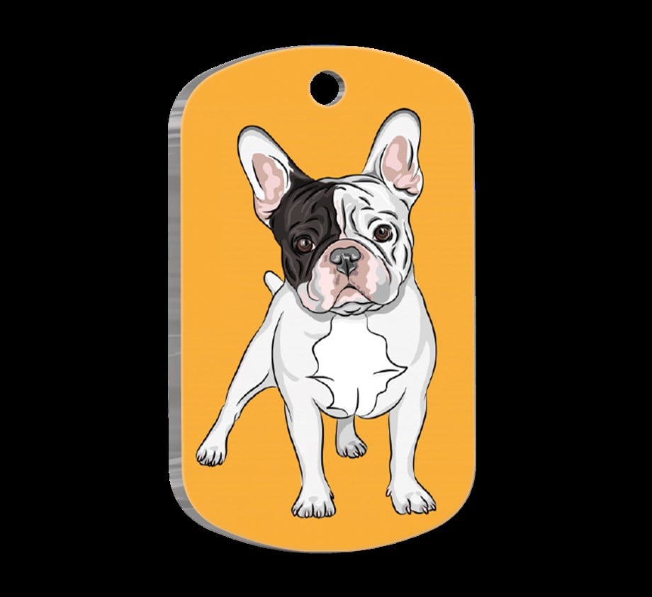 French Bulldog Illustrated Dog Tag